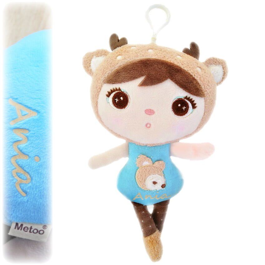Pluszowa lalka sarenka Metoo personalizowany brelok z imieniem zawieszka na plecak