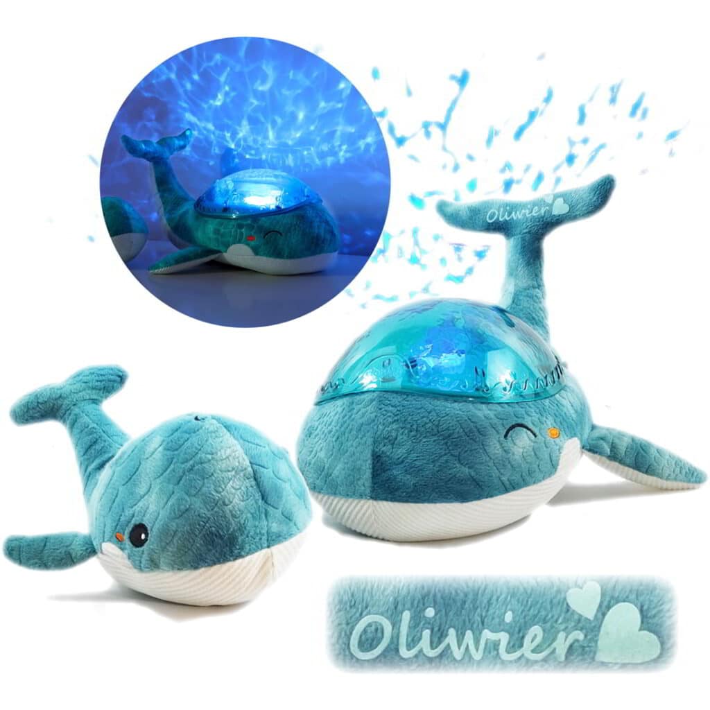 Lampka projektor dla dzieci Cloud b. Szumis wieloryb niebieski.