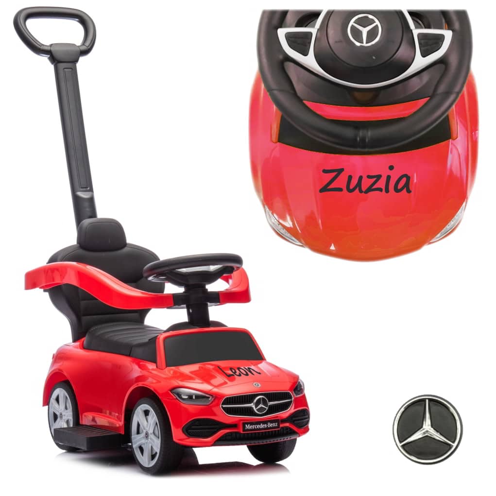 Personalizowany samochód dla dziecka Mercedes C-Class Red z rączką