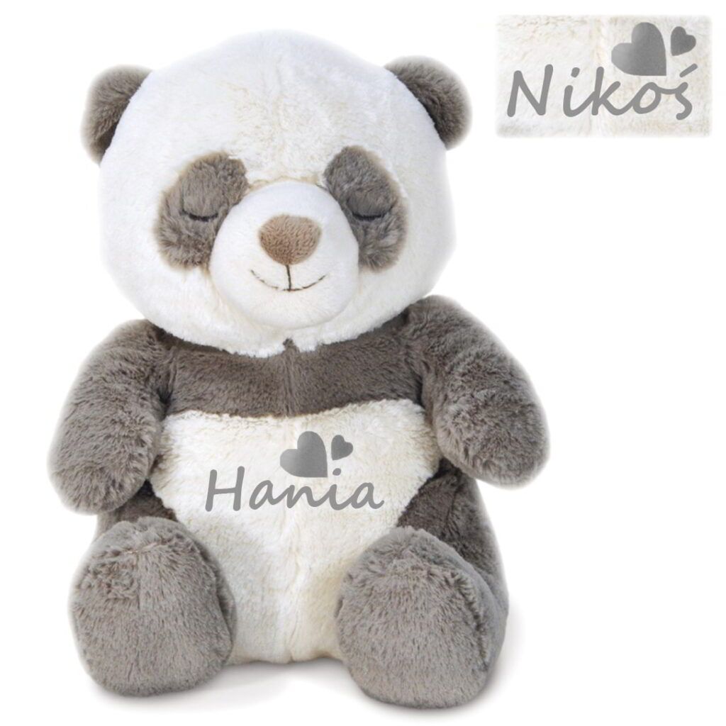 Szumiąca panda z pozytywką z imieniem dziecka