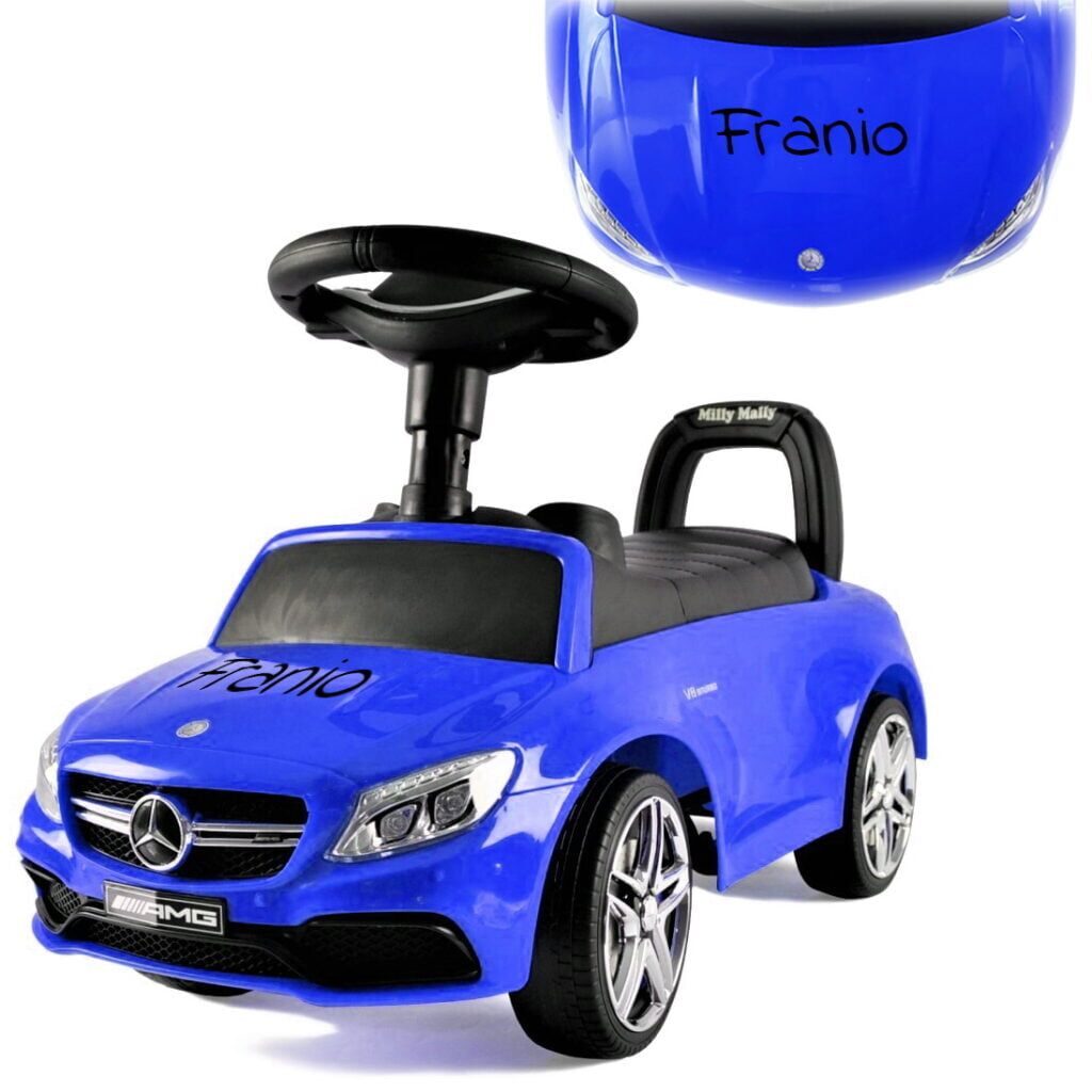 Niebieskie autko Mercedes na roczek. Prezent dla Frania.